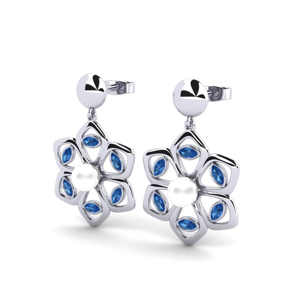 Dark Blue Zirconia Women's Earring Elebyk