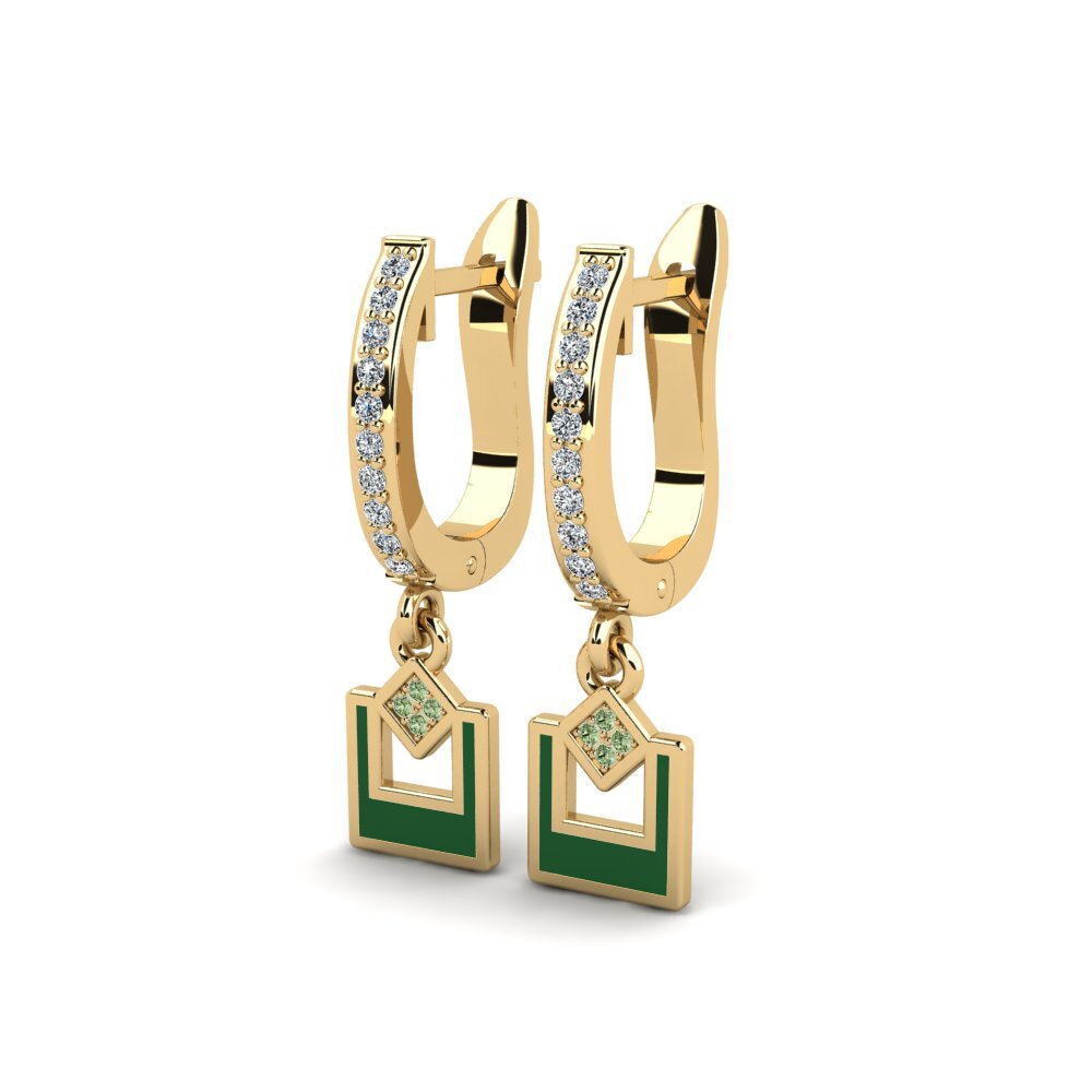 Diamante Verde Pendiente de mujer Elenors