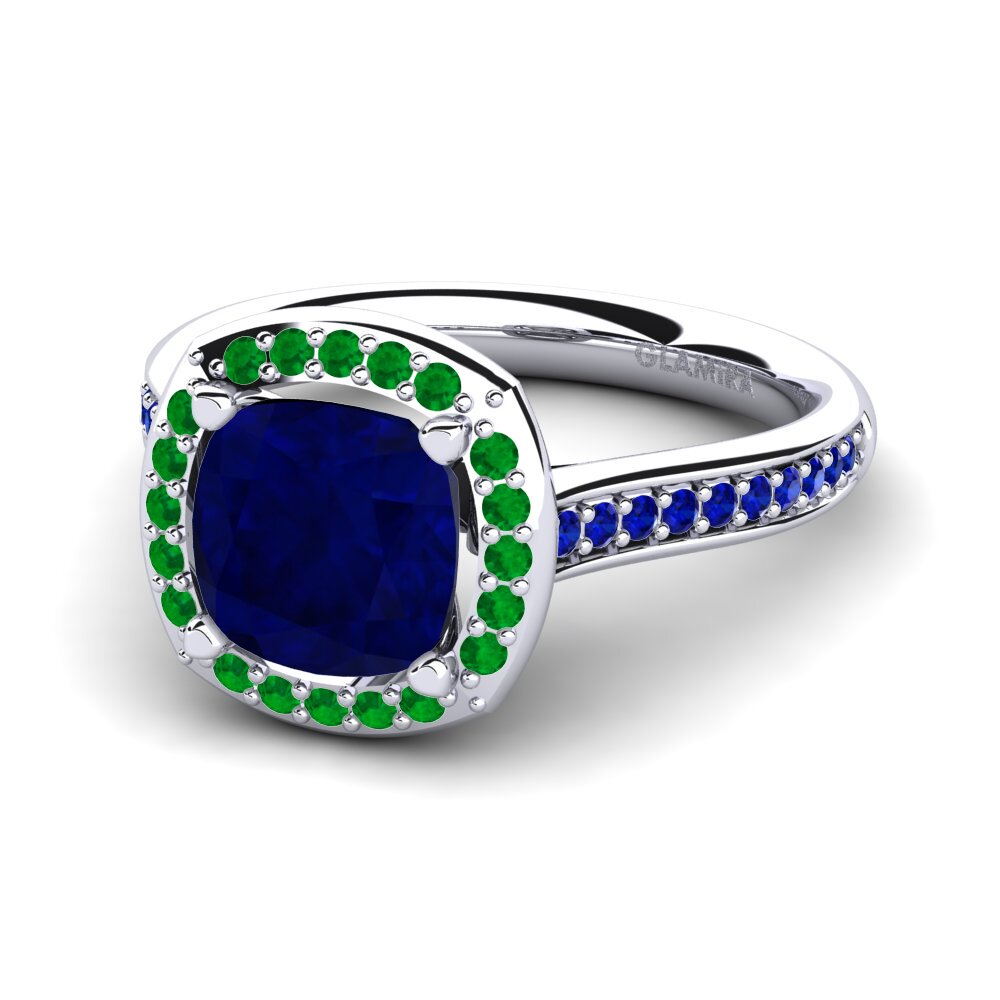 9ct White Gold Sapphire Engagement Ring Elienor