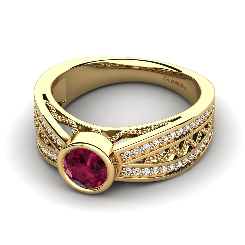 Đá Rhodolite Nhẫn đính hôn Elienora