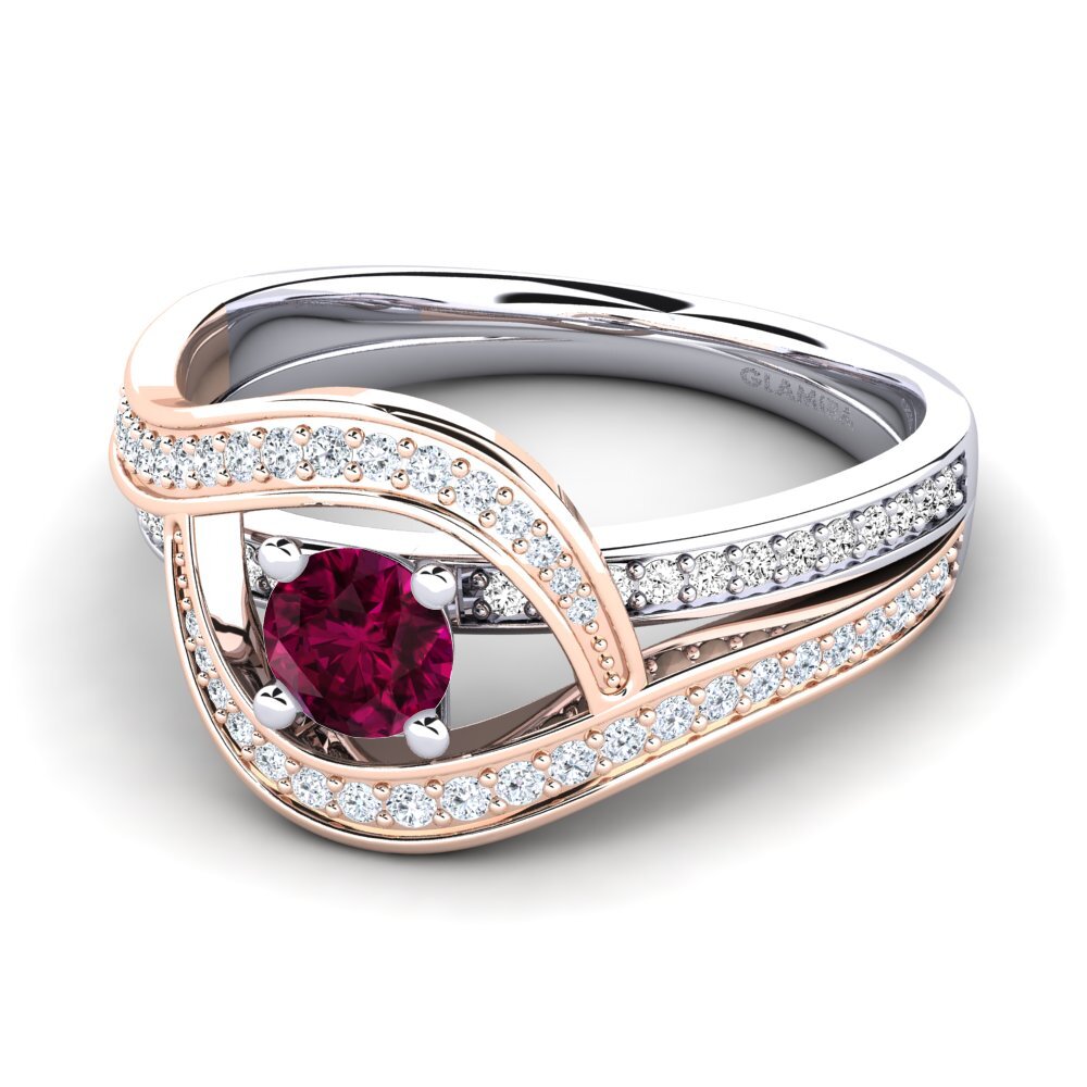 Granate Rhodolite Anillo de compromiso Elinore