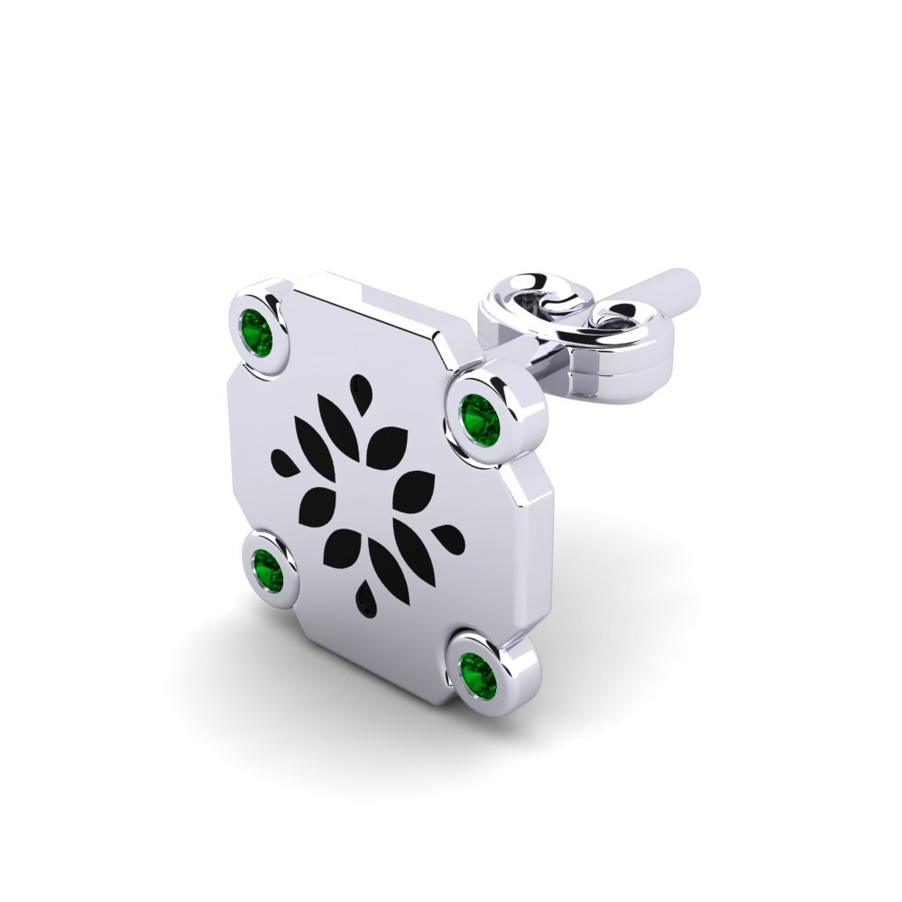 Green Zirconia Men's Earring Eliny