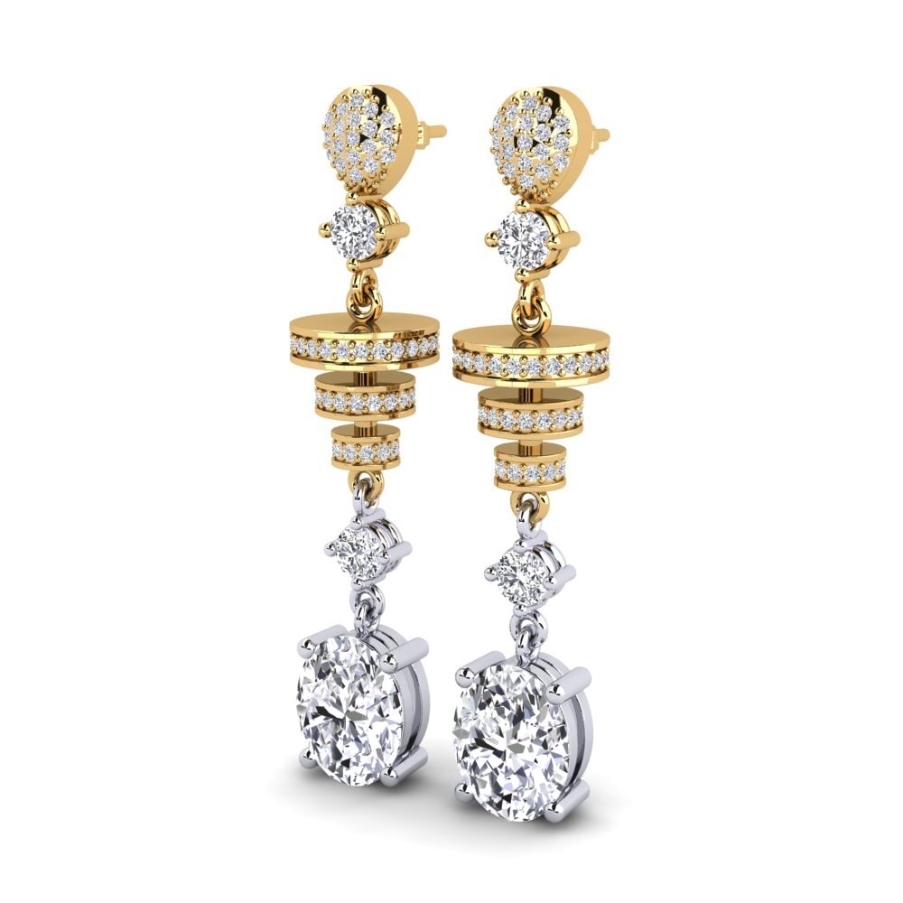 14ct Yellow & White Gold Women's Earring Elio