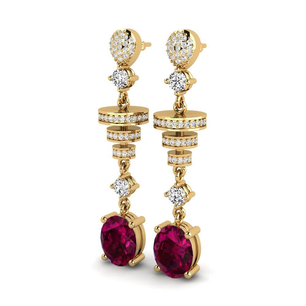 Đá Rhodolite Bông tai nữ Elio
