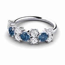 Eternidad Diamante Azul Anillos de compromiso