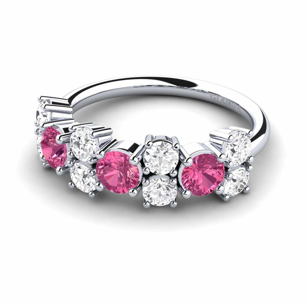 Eternity Pink Tourmaline Engagement Rings