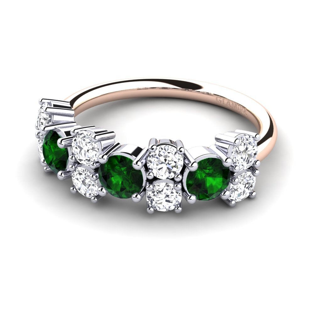 14ct Rose & White Gold Green Tourmaline Ring Elisha