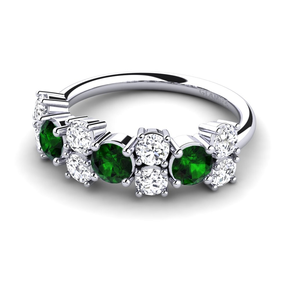 950 Platinum Green Tourmaline Ring Elisha