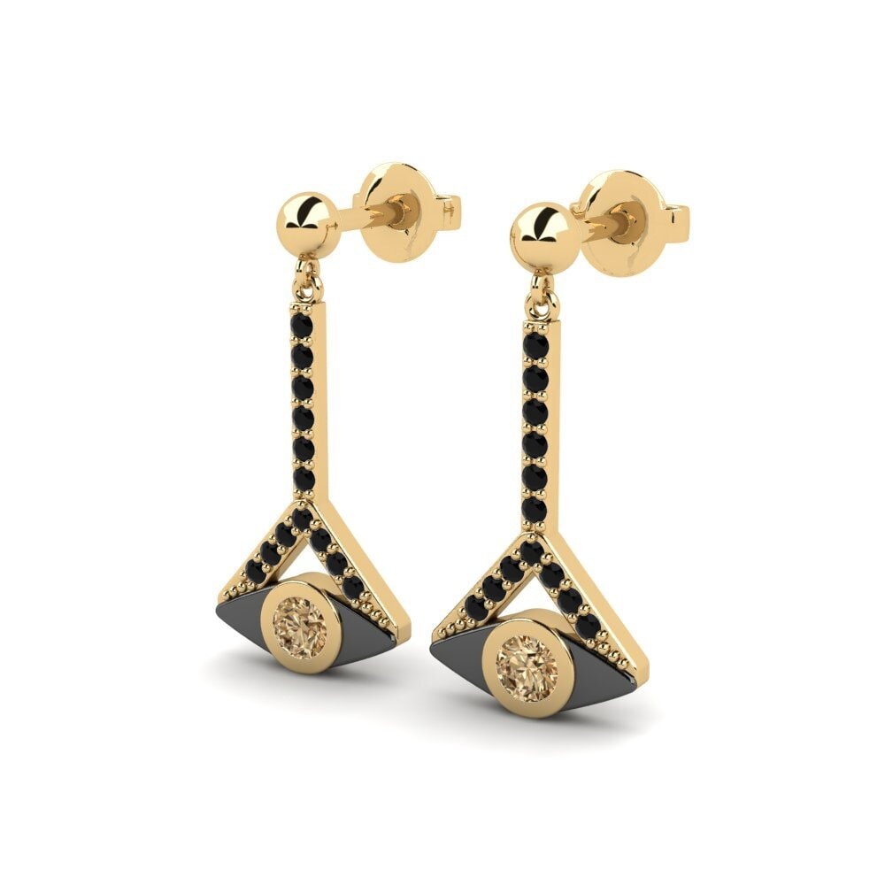 Diamant Brun Boucle d'oreille femme Ellade