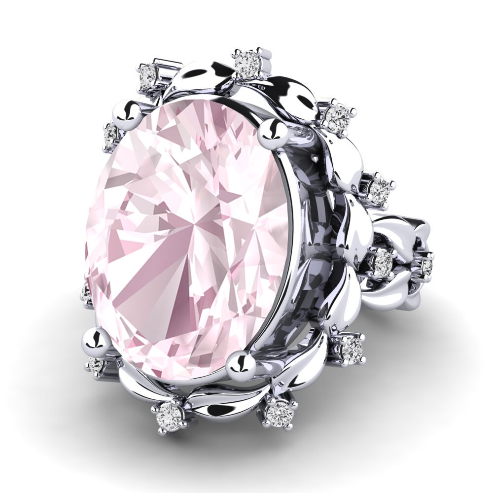 White Silver Kunzite Ring Ellan
