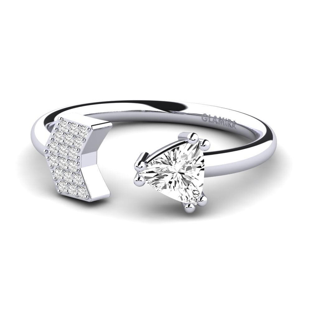 Trillón Moissanita Anillo Ellger