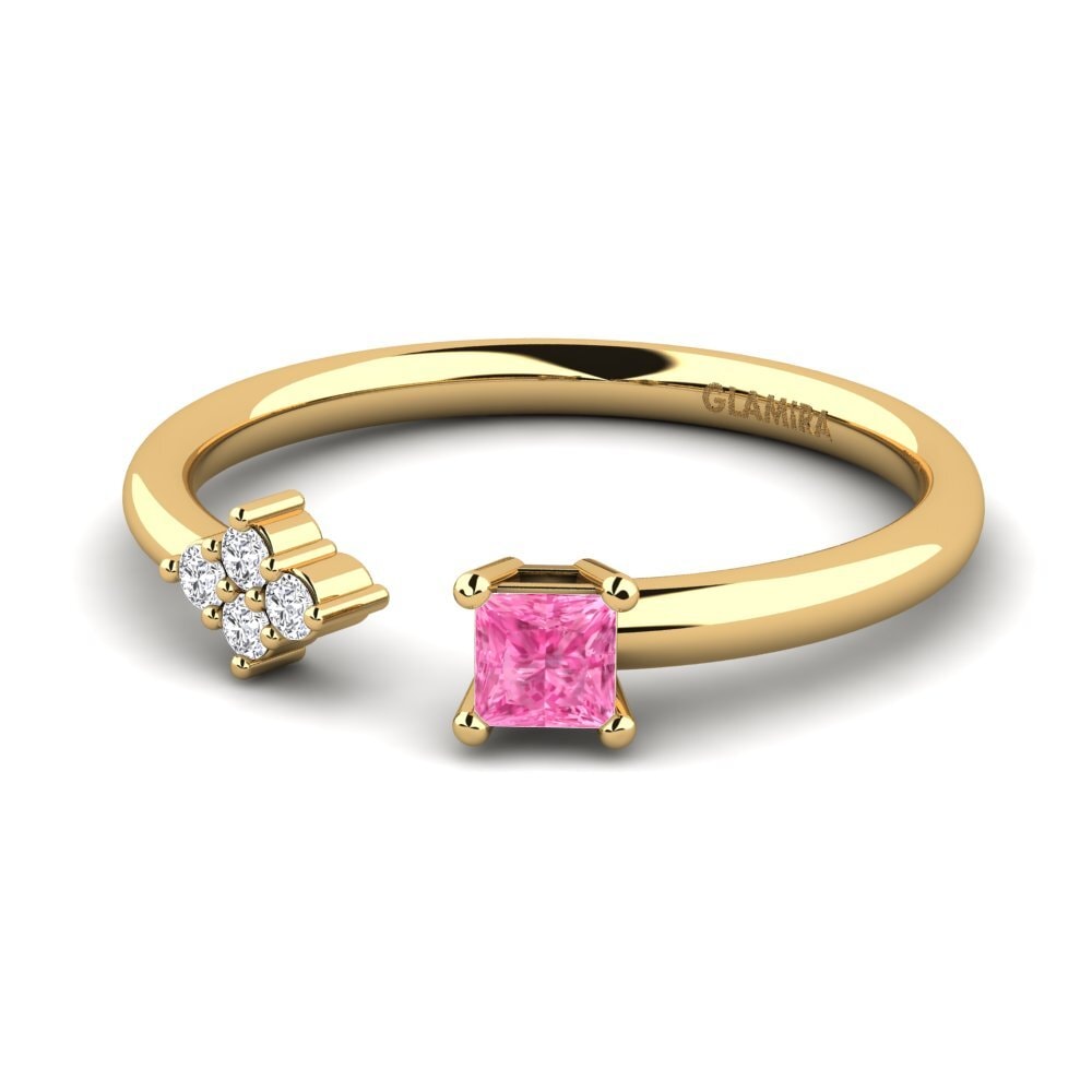 Princesa Zafiro Rosado Anillo Elliana