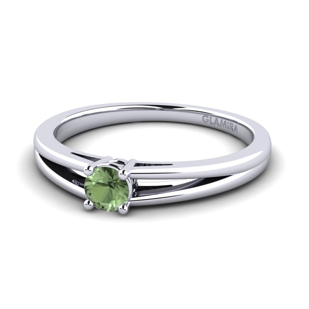 Zafiro Verde Anillo de compromiso Ellie