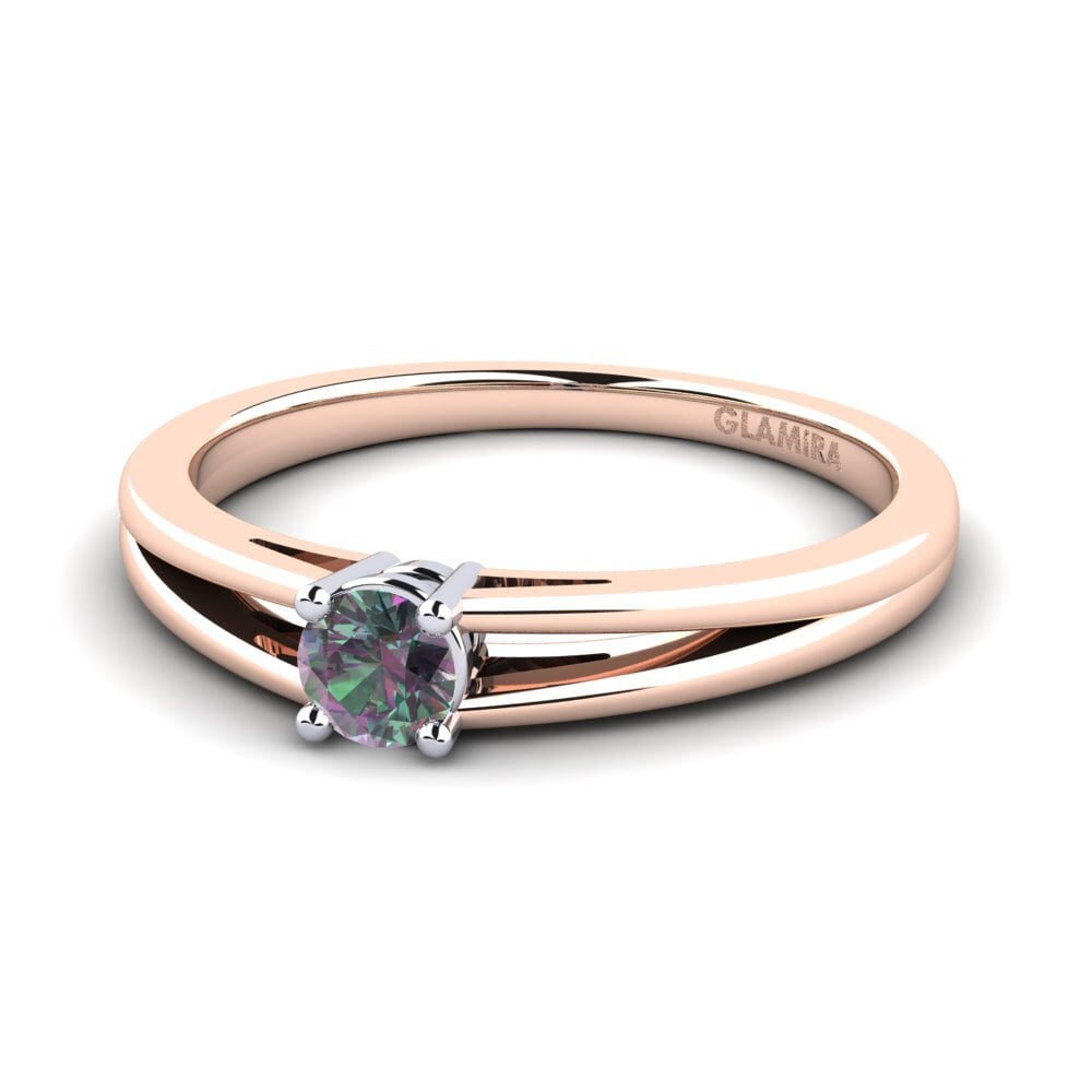 9ct Rose & White Gold Mystic Topaz Engagement Ring Ellie