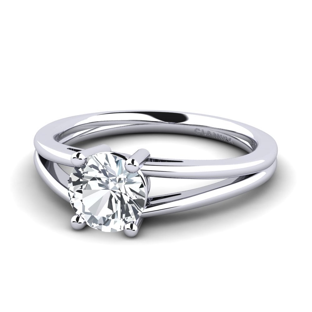 Weißer Zirkon Verlobungsring Ellie 1.0 crt