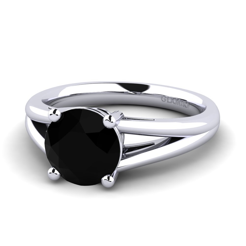 Ónix Negro Anillo de compromiso Ellie 2.0crt