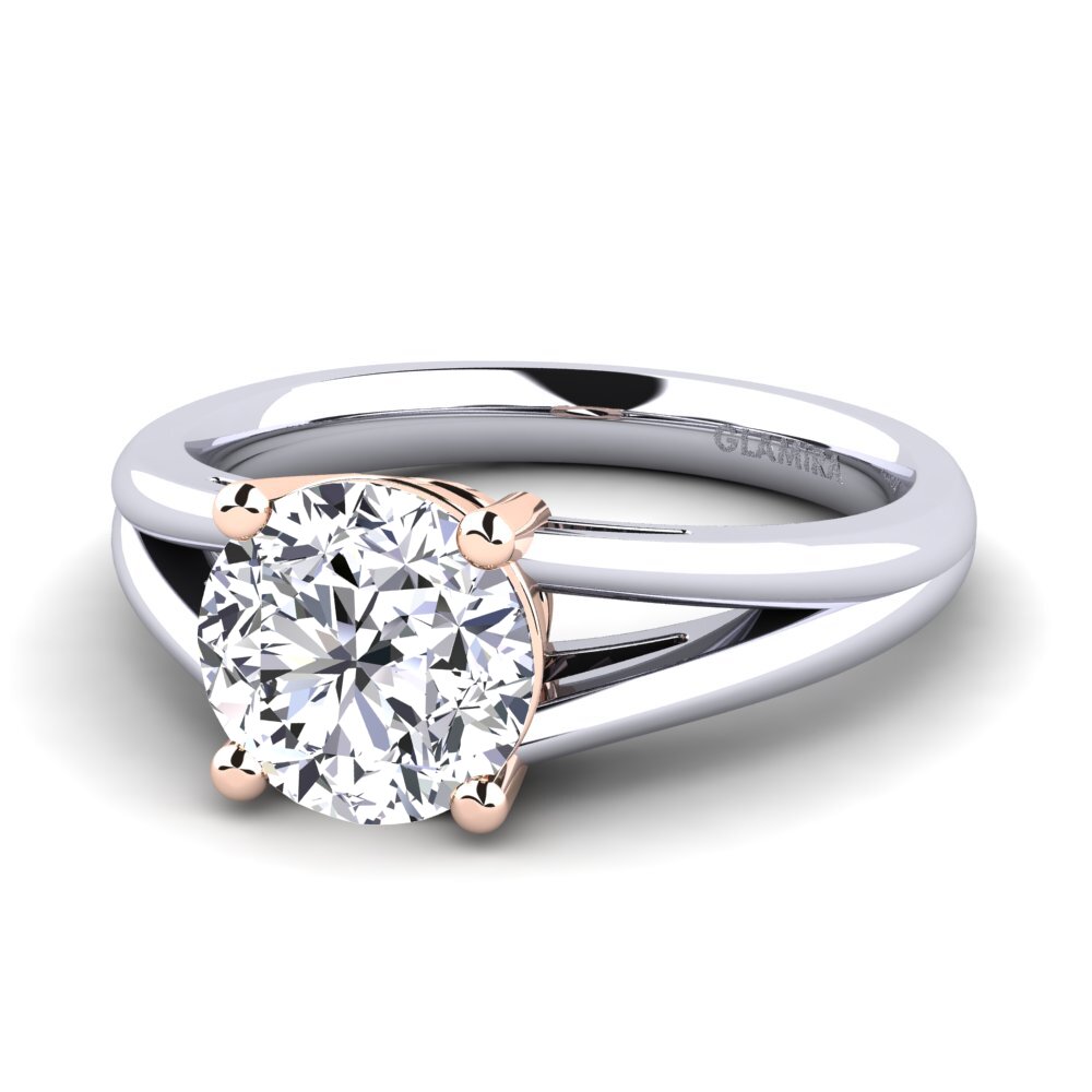 14ct White / Rose Gold Engagement Ring Ellie 2.0 crt