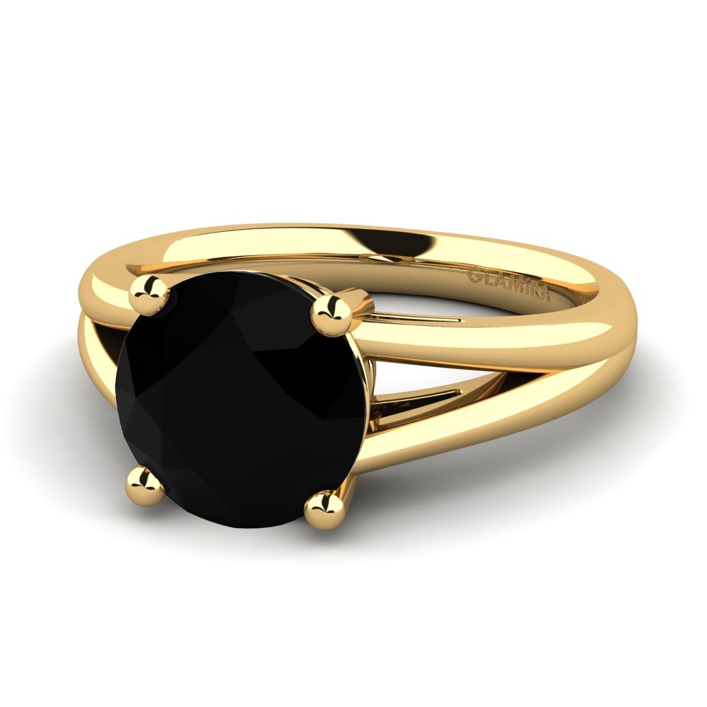 Ónix Negro Anillo de compromiso Ellie 3.0crt