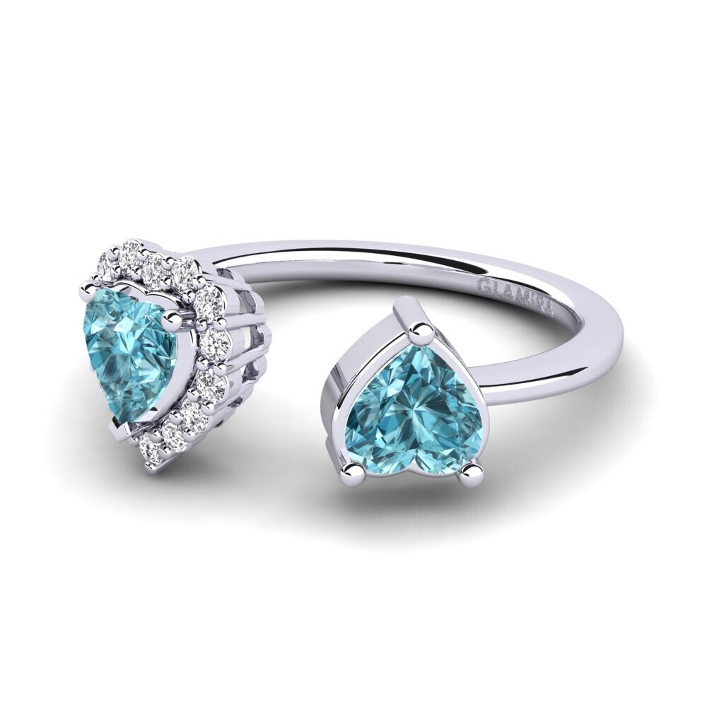 Heart Blue Zircon Women's Ring Ellish