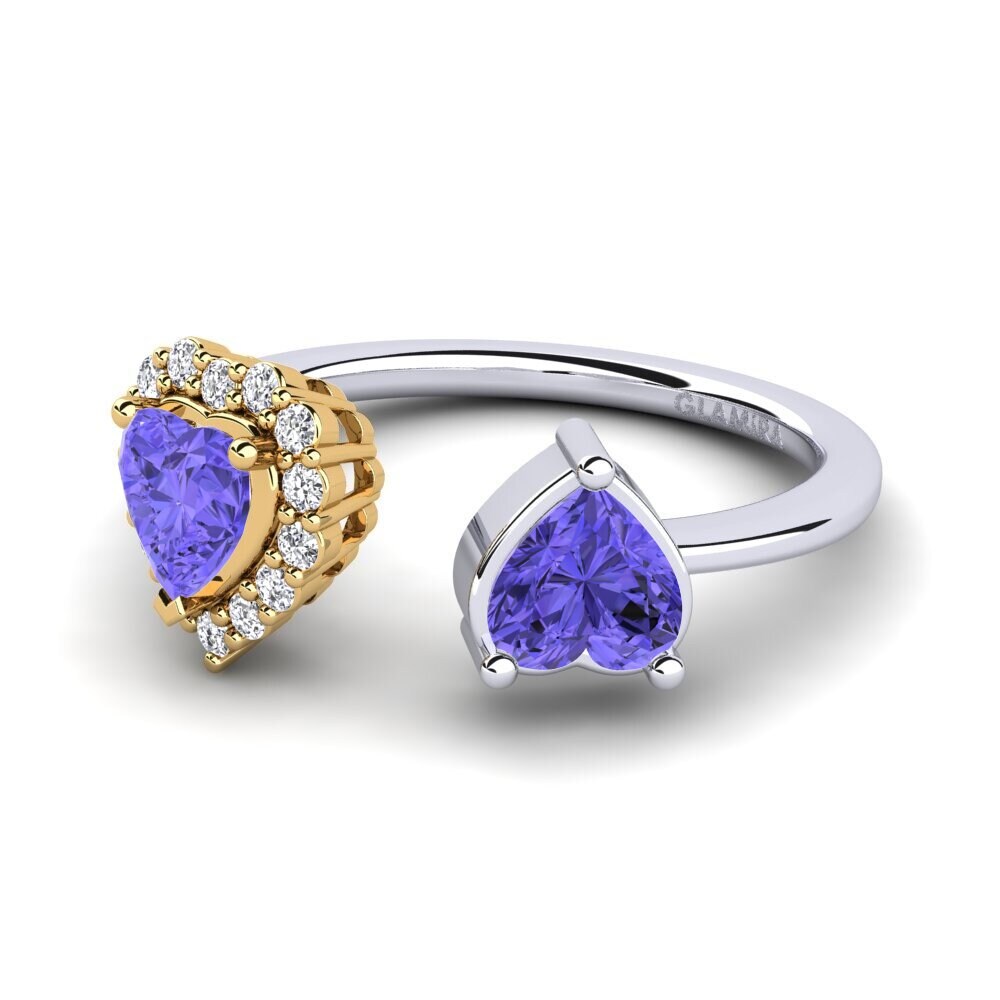 9ct White & Yellow Gold Tanzanite Women's Ring Ellish
