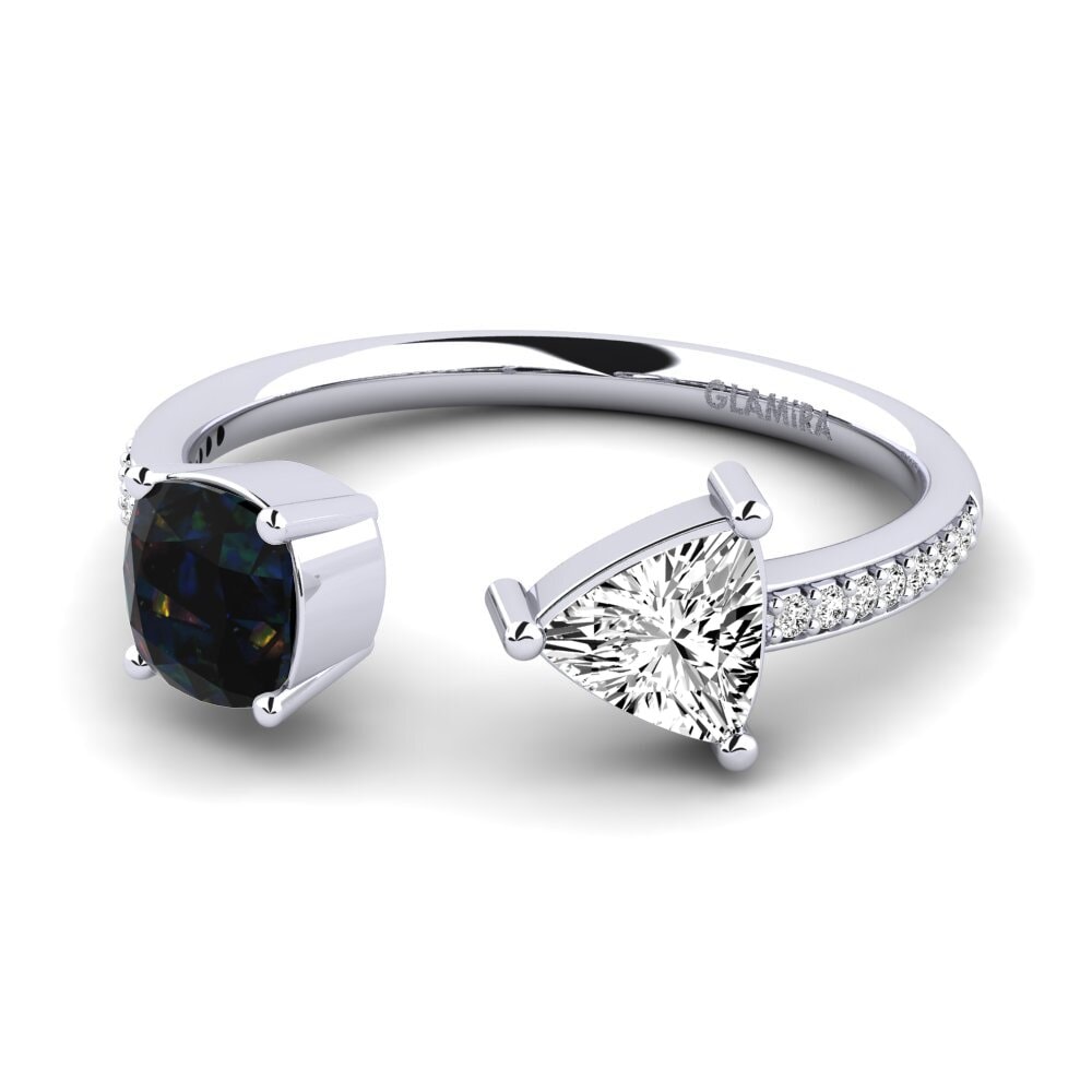 Schwarzer Opal Verlobungsring Ellissa