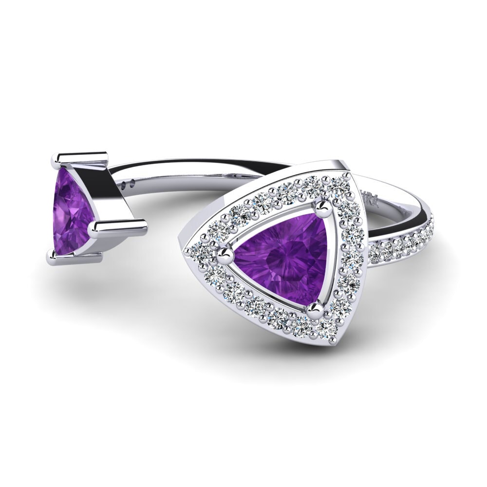 Trillion Amethyst Engagement Ring Ellmeria