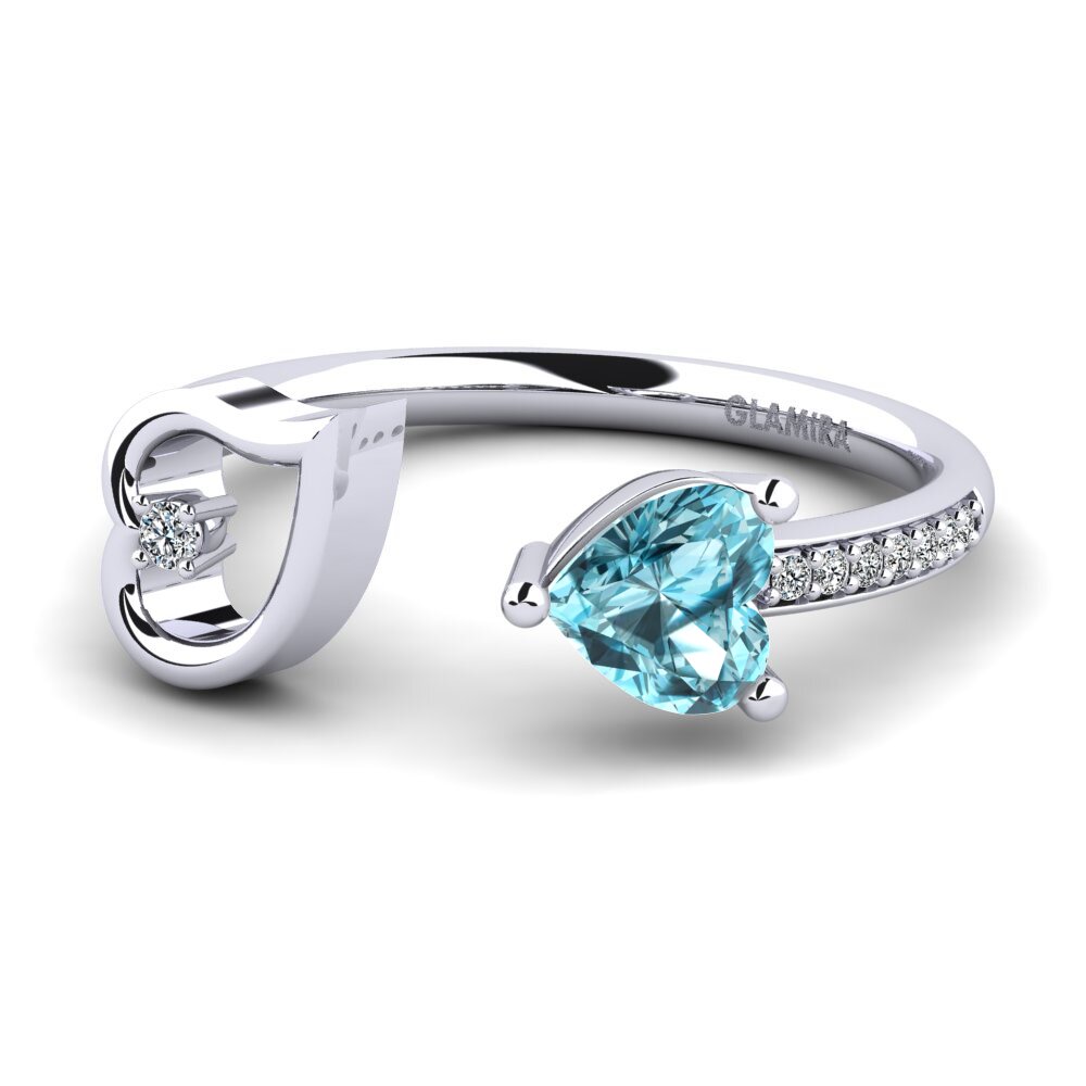Heart Blue Zircon Ring Ellura