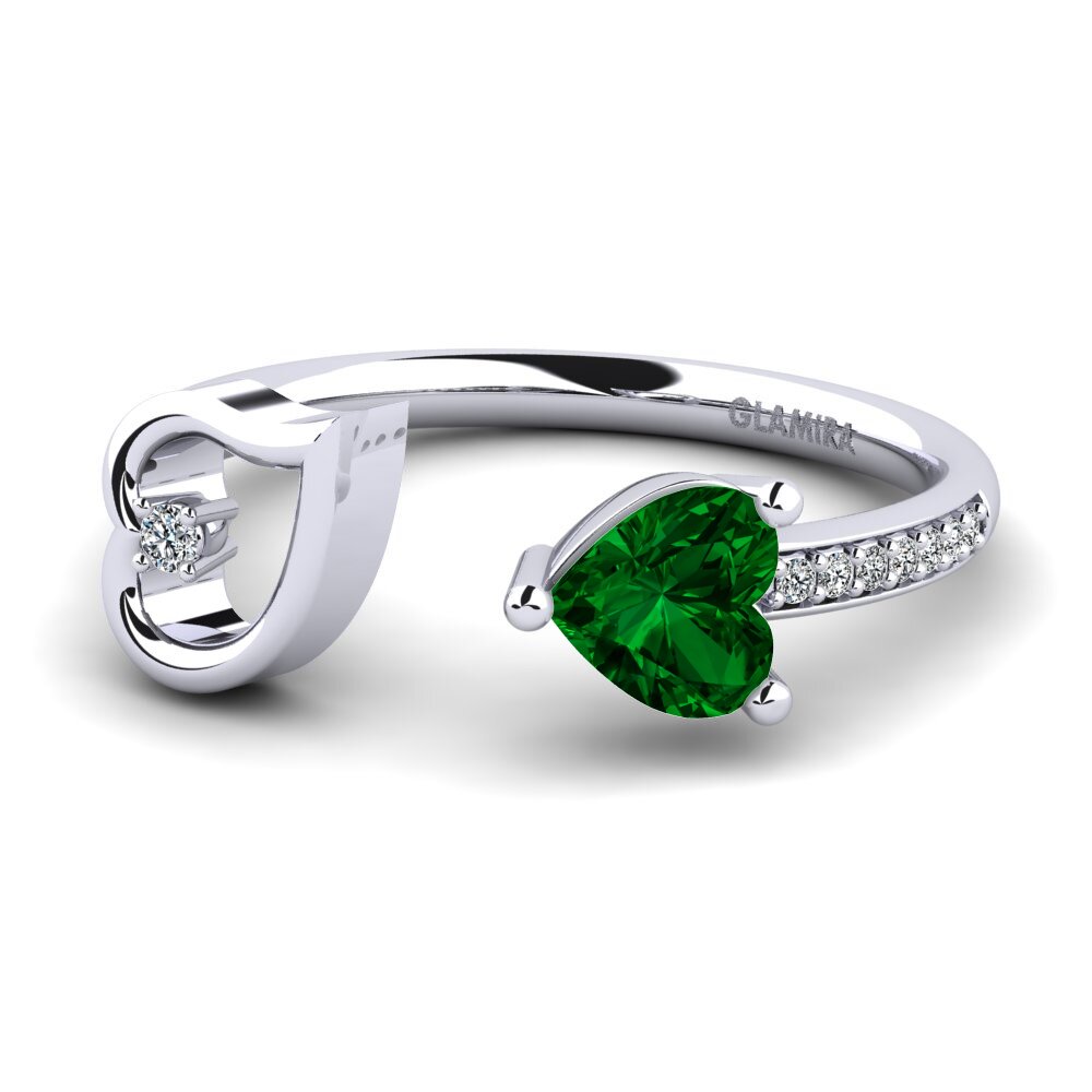 Heart Green Zirconia Ring Ellura