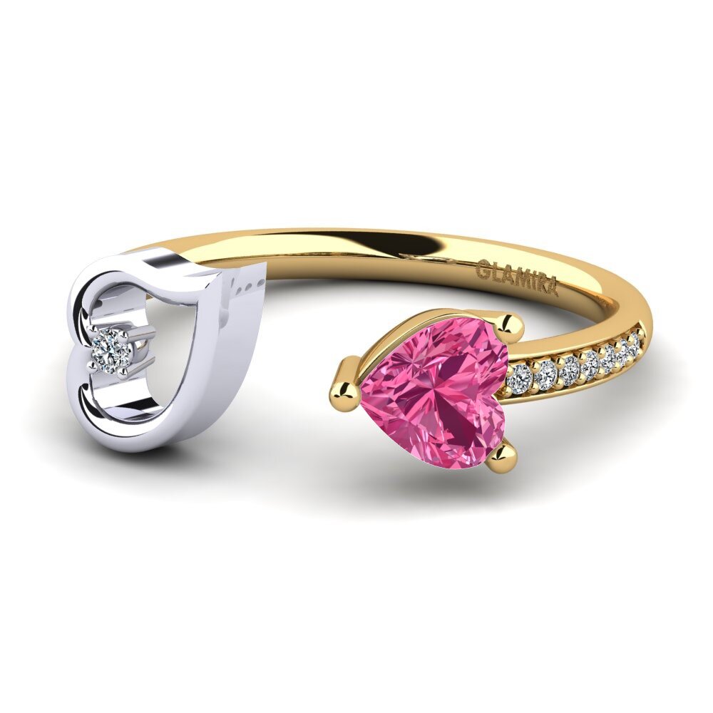14ct Yellow & White Gold Pink Tourmaline Ring Ellura