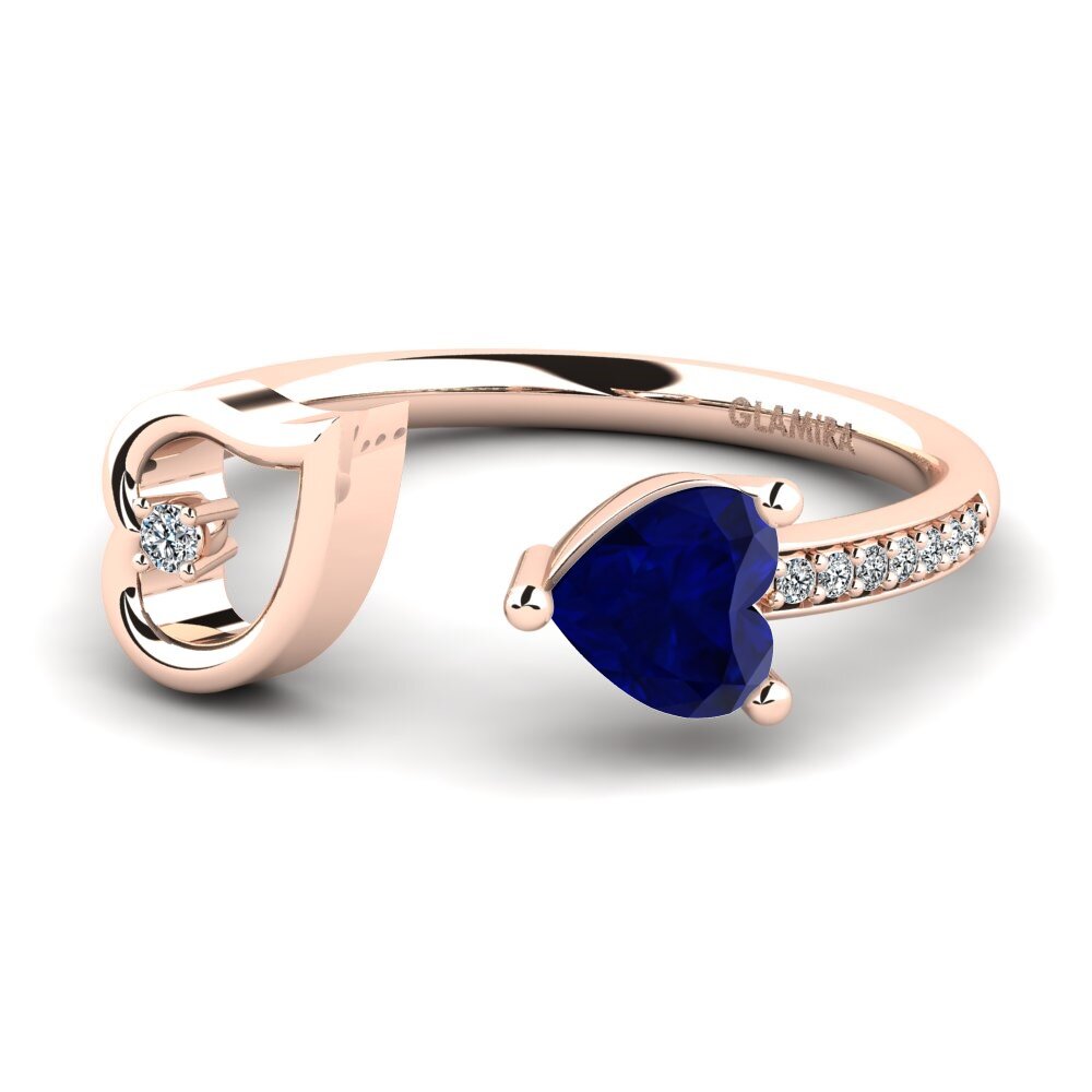 Corazón Zafiro Anillo Ellura