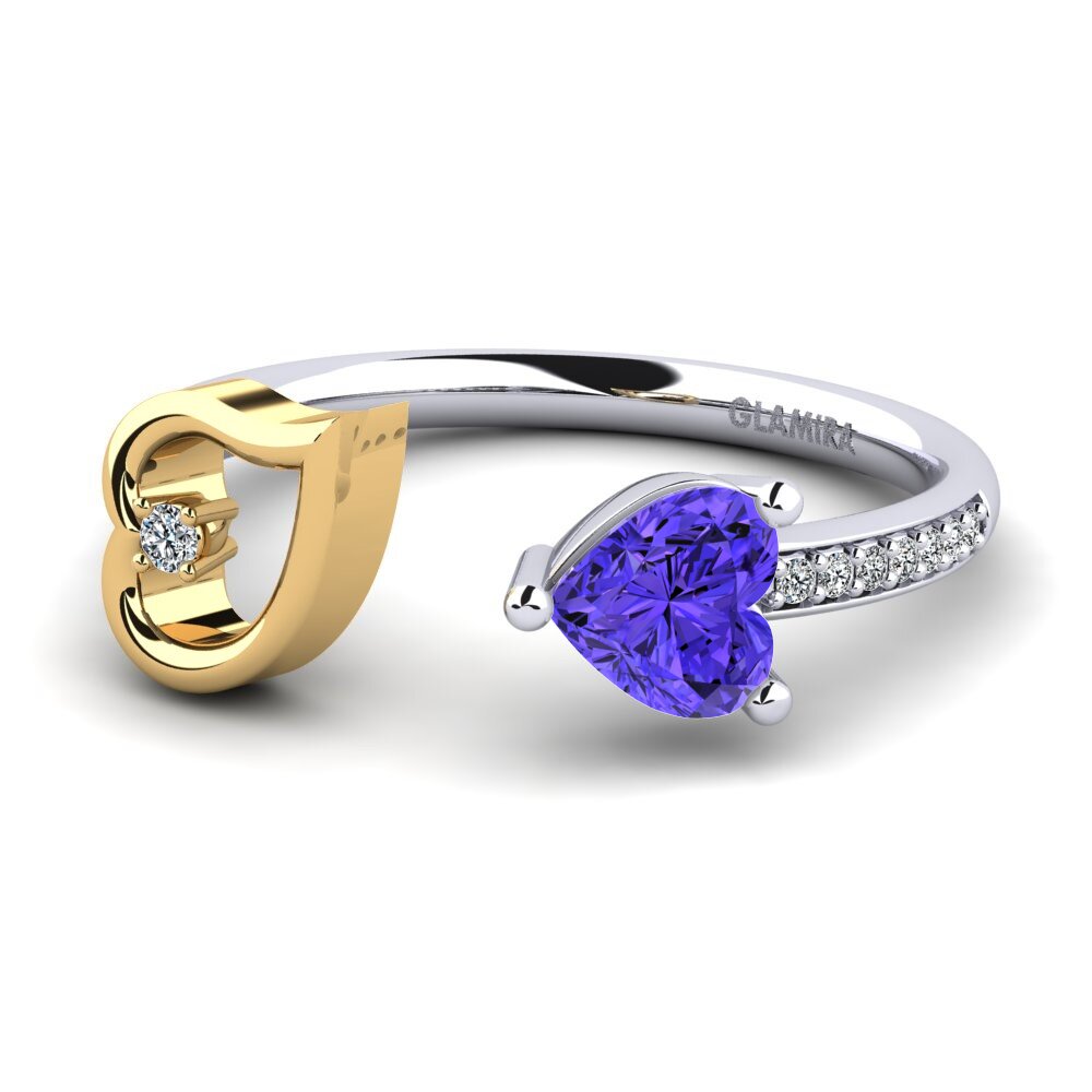 9ct White & Yellow Gold Tanzanite Ring Ellura