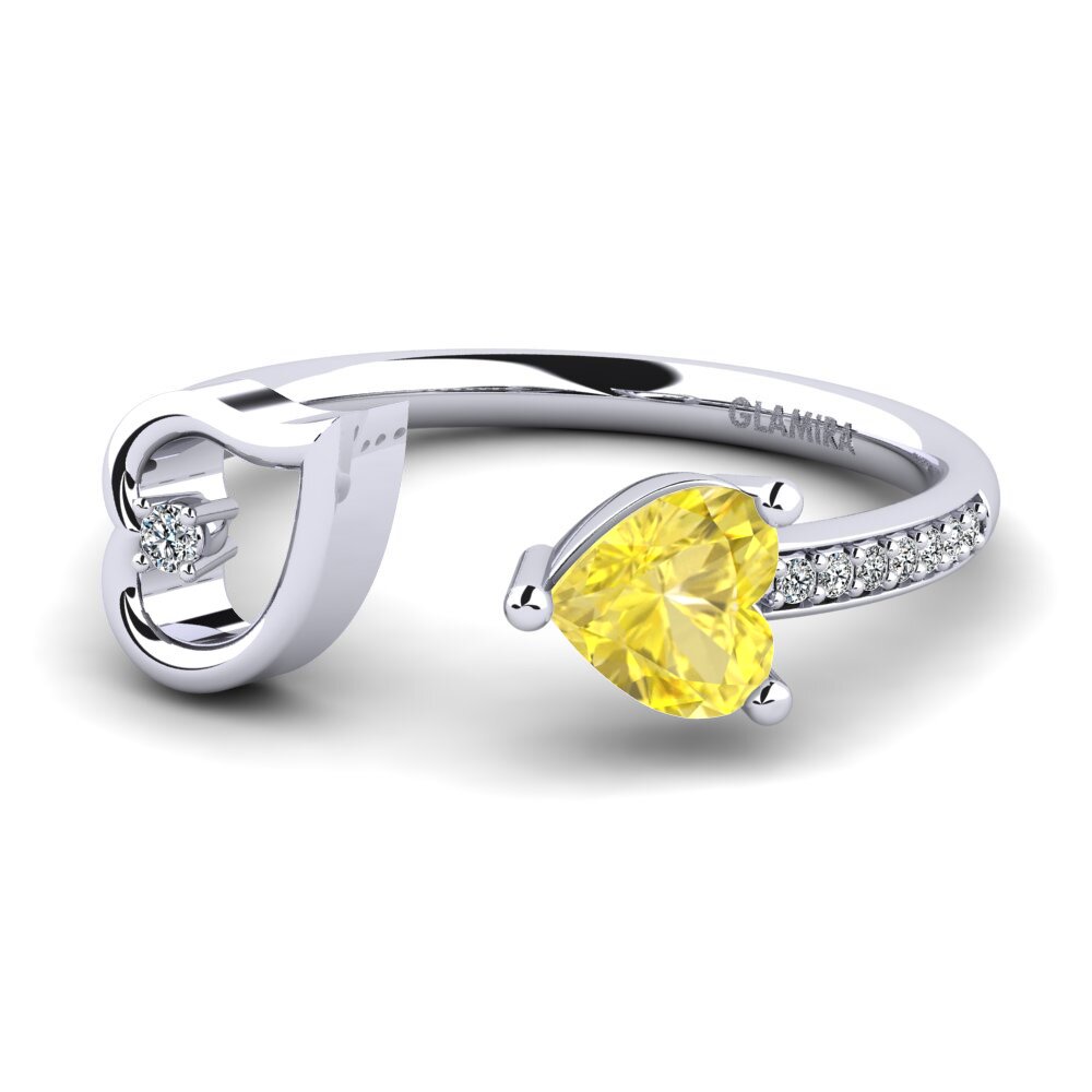 Heart Yellow Sapphire Ring Ellura