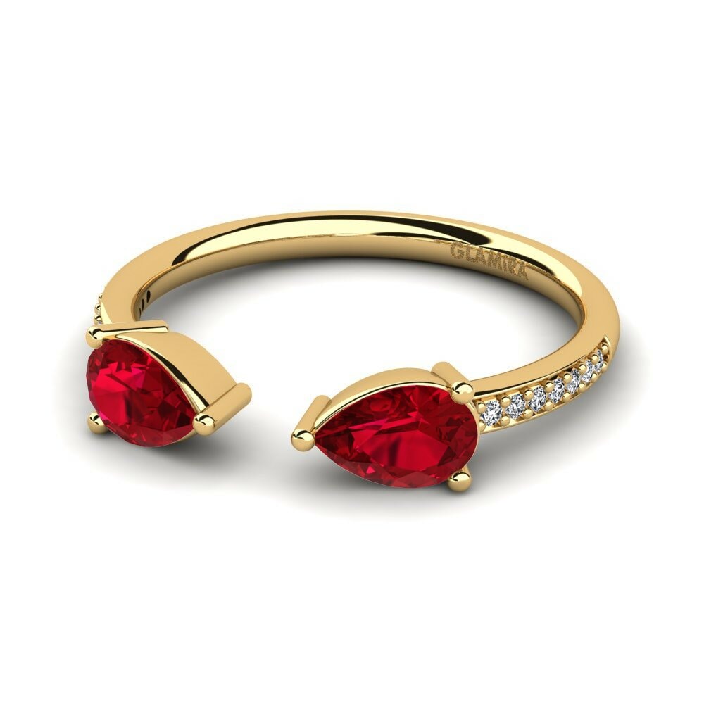 Zircone Rouge Bague de fiançailles Ellyn