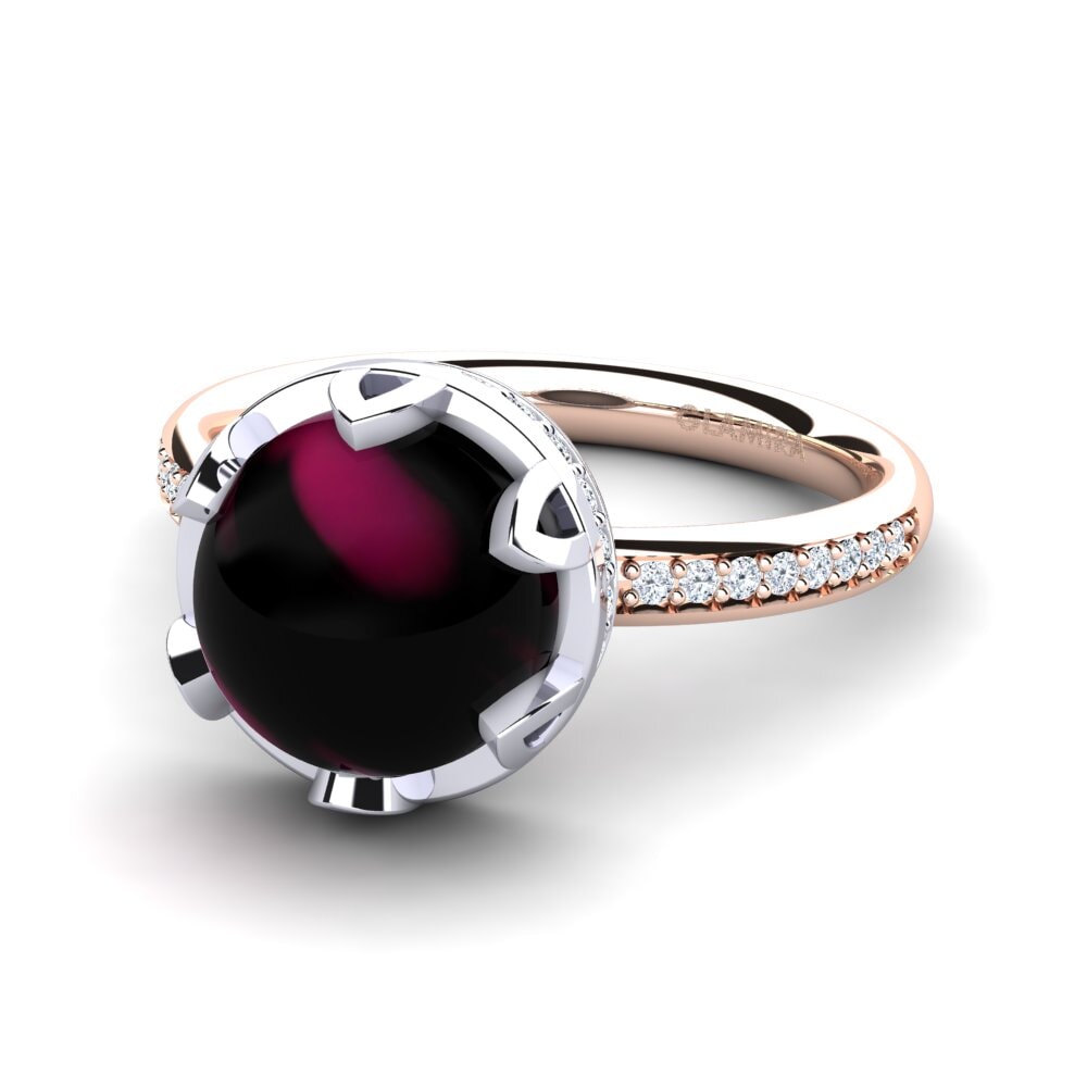 750 Ros & Putih Emas Cincin Elmina