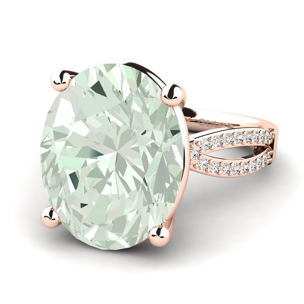 Amatista verde Anillo Elnora