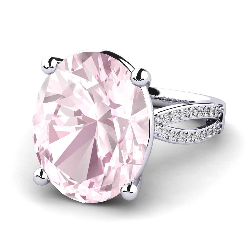 White Silver Kunzite Ring Elnora