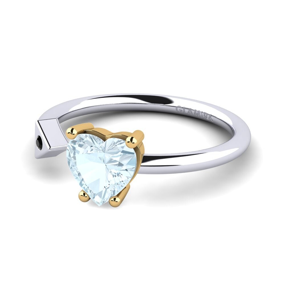 14ct White & Yellow Gold Aquamarine Ring Elodie