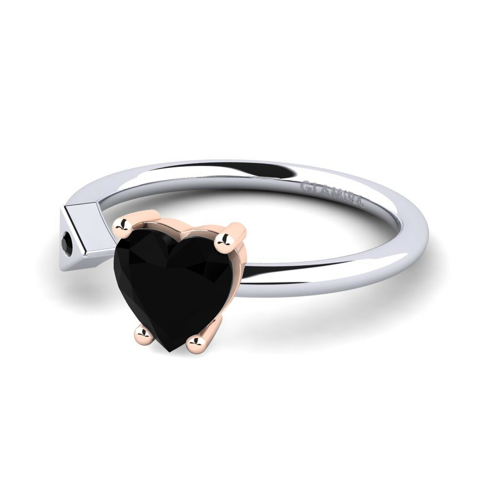 18k Oro Blanco & Rosa Anillo Elodie