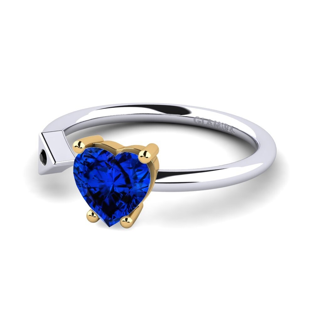 18ct White & Yellow Gold Sapphire (Lab Created) Ring Elodie