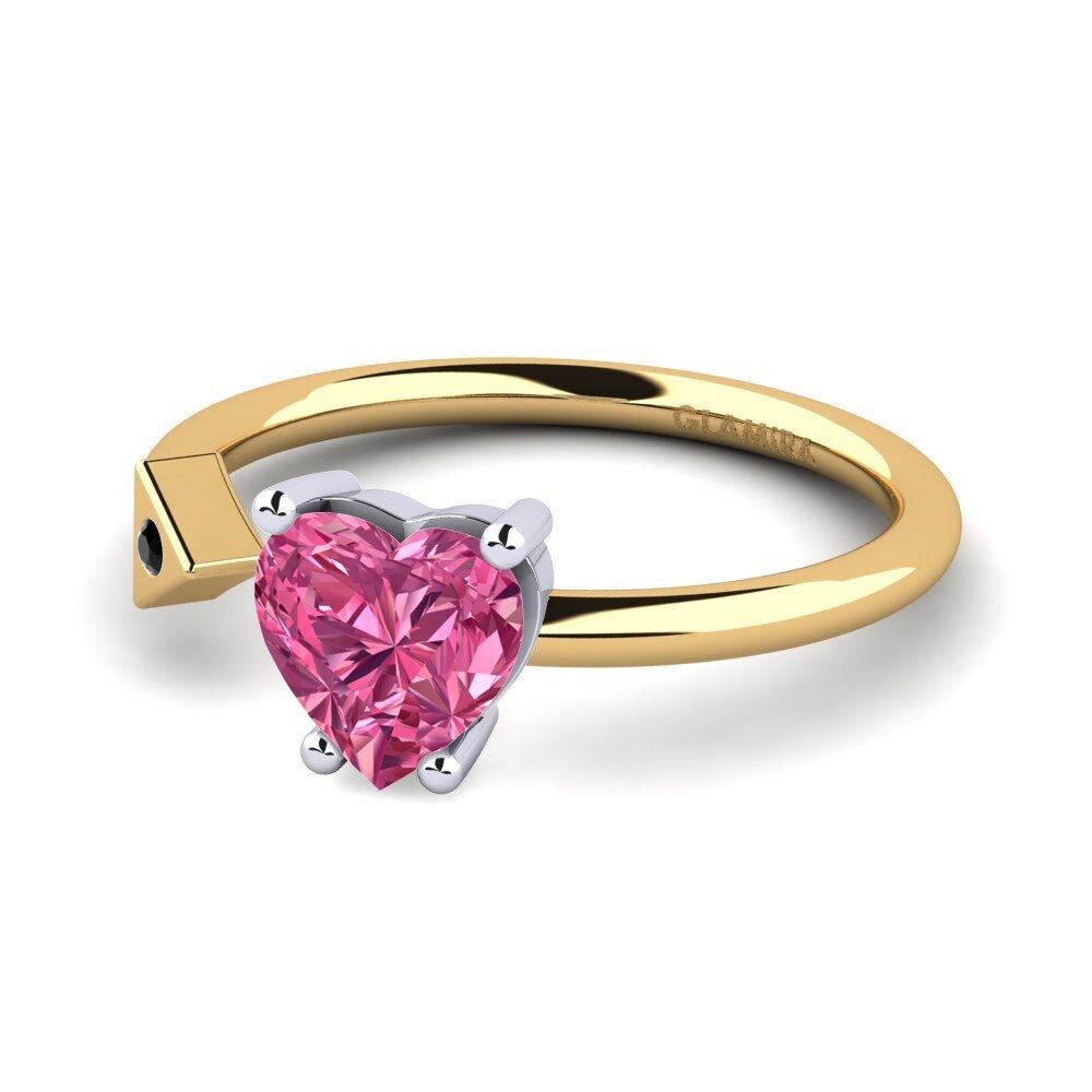 14ct Yellow & White Gold Pink Tourmaline Ring Elodie