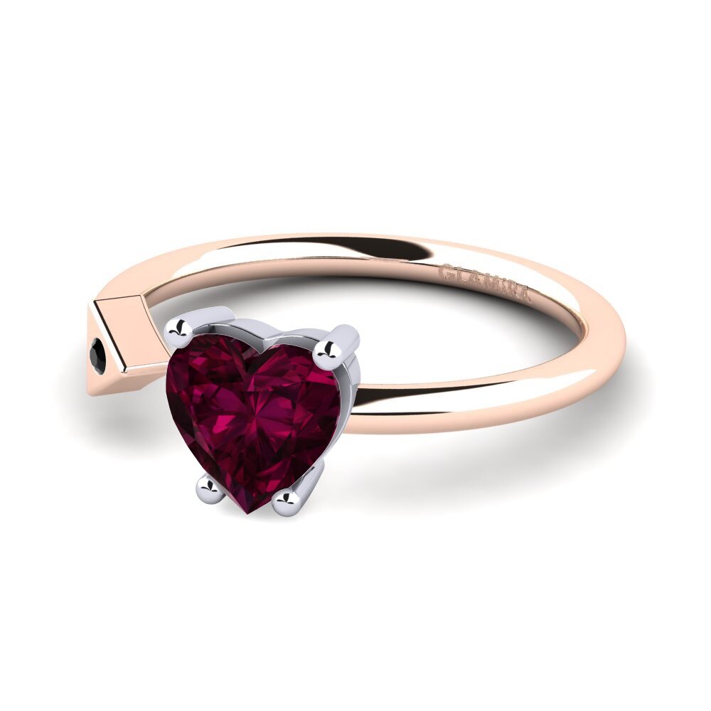 18ct Rose & White Gold Rhodolite Garnet Ring Elodie