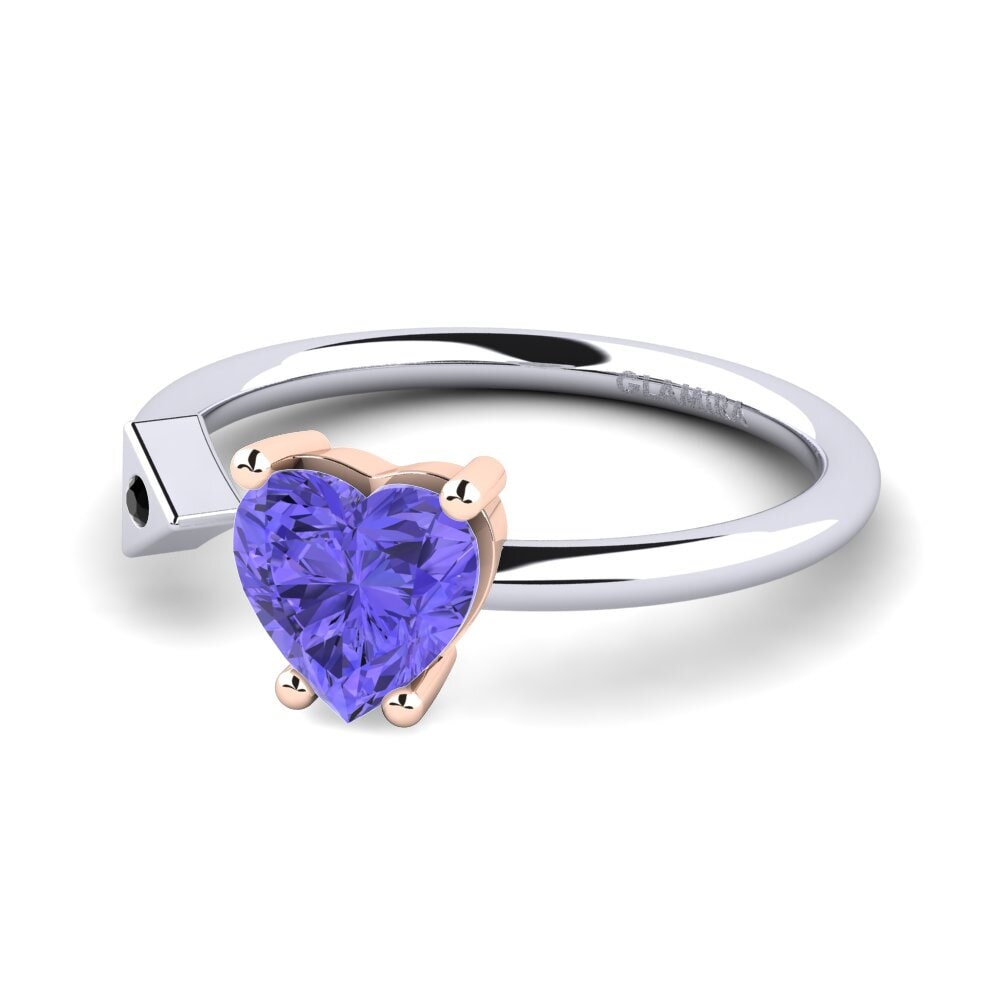 14ct White & Rose Gold Tanzanite Ring Elodie
