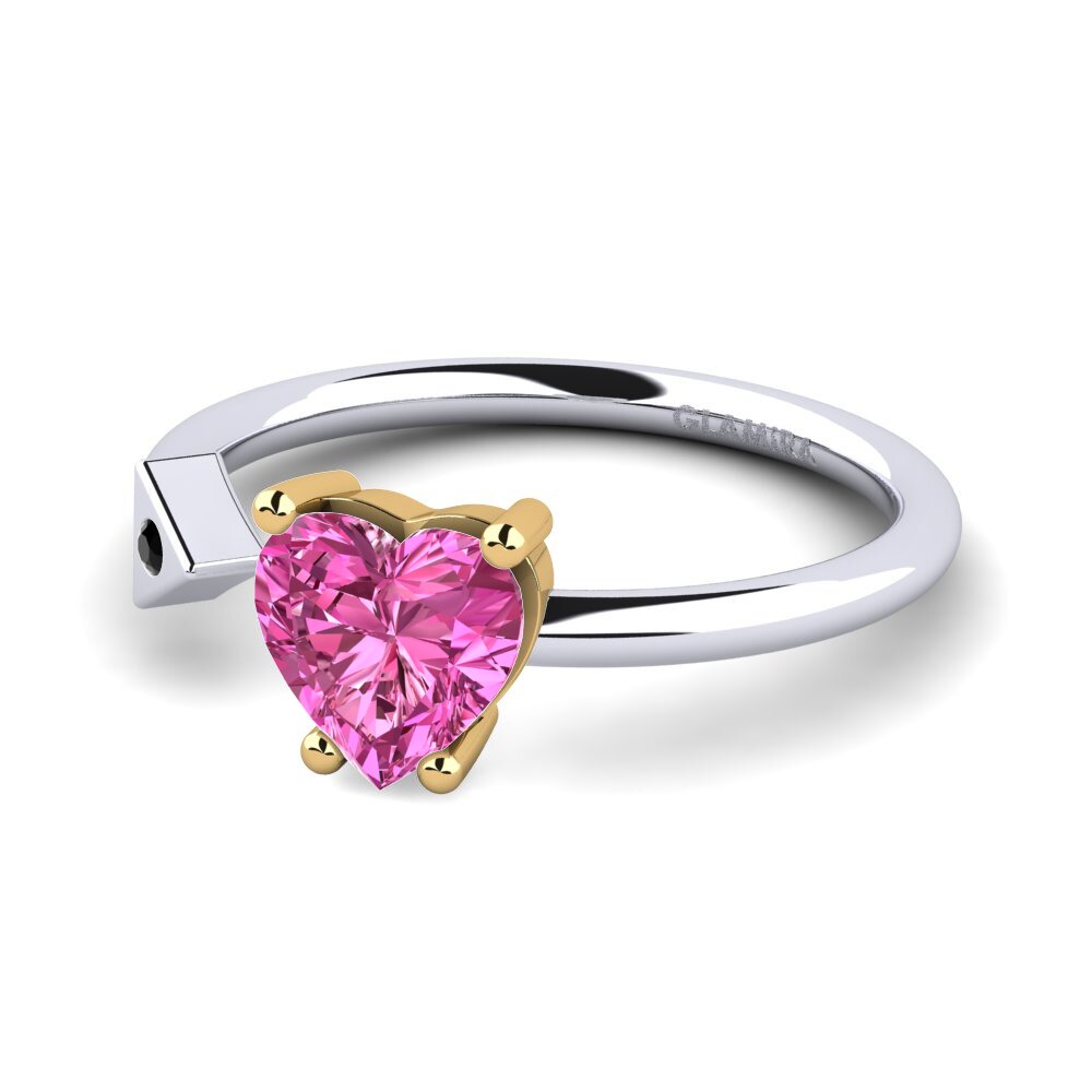 14ct White & Yellow Gold Pink Topaz Ring Elodie