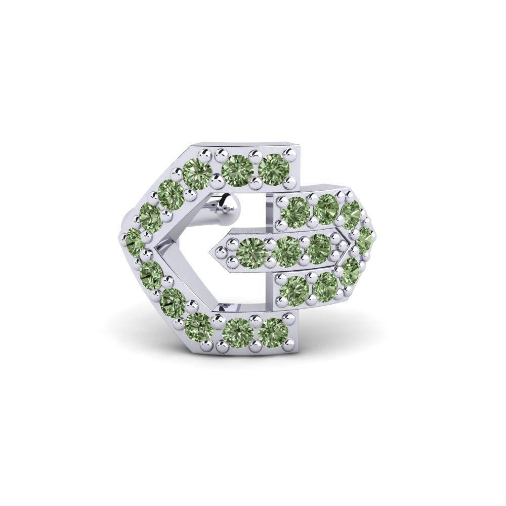 950 Platin Grüner Diamant Damen ohrring Eloisen