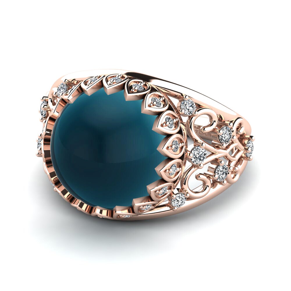 Topacio Azul Londres Cabujón Anillo Elrica