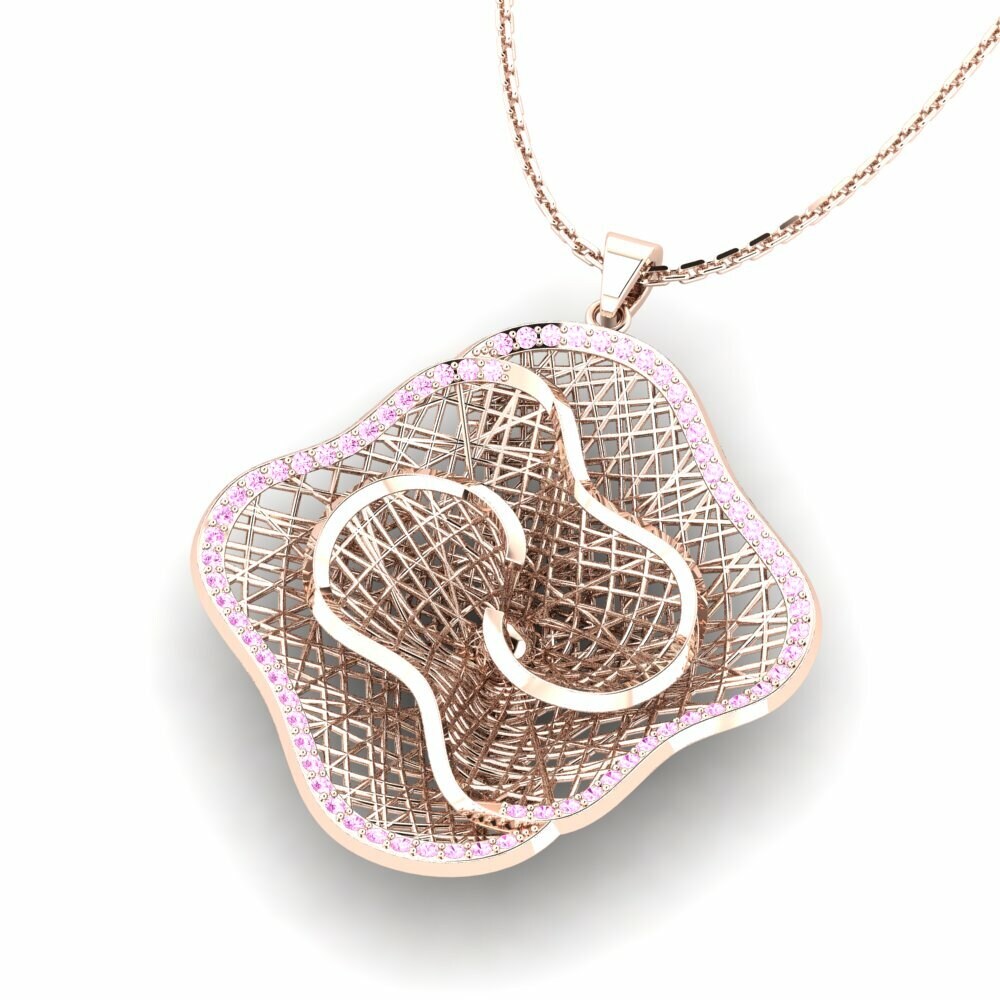 Roze Saffier Dames Hanger Elvis