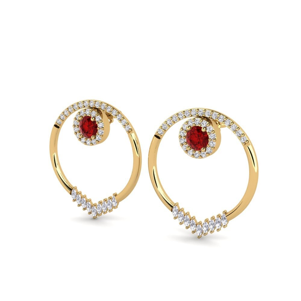 Đá Ruby (Đá nhân tạo) Bông Tai SYLVIE Elvita
