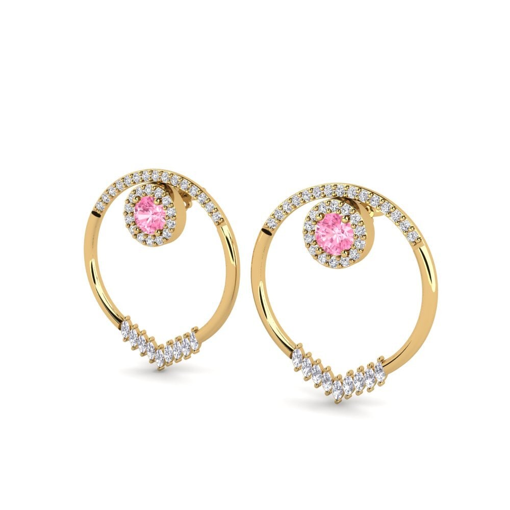 Saphir Rose SYLVIE Boucles D'oreilles Elvita