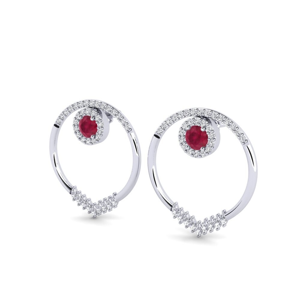 Paladio 950 Rubí SYLVIE Pendientes Elvita