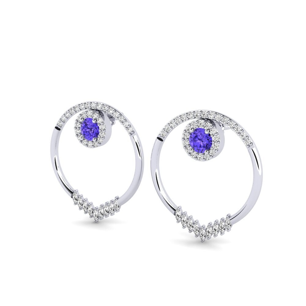 Paladio 950 Tanzanita SYLVIE Pendientes Elvita